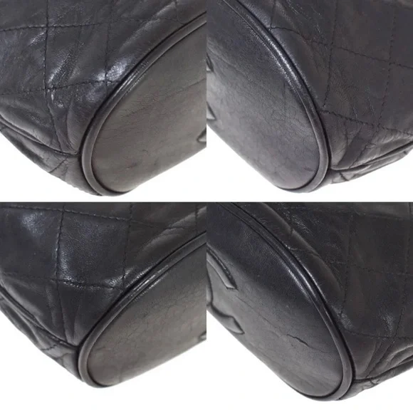 CHANEL CC MATELASSE Fringe Chain Shoulder Bag Leather Black Vintage - Picture 11 of 12